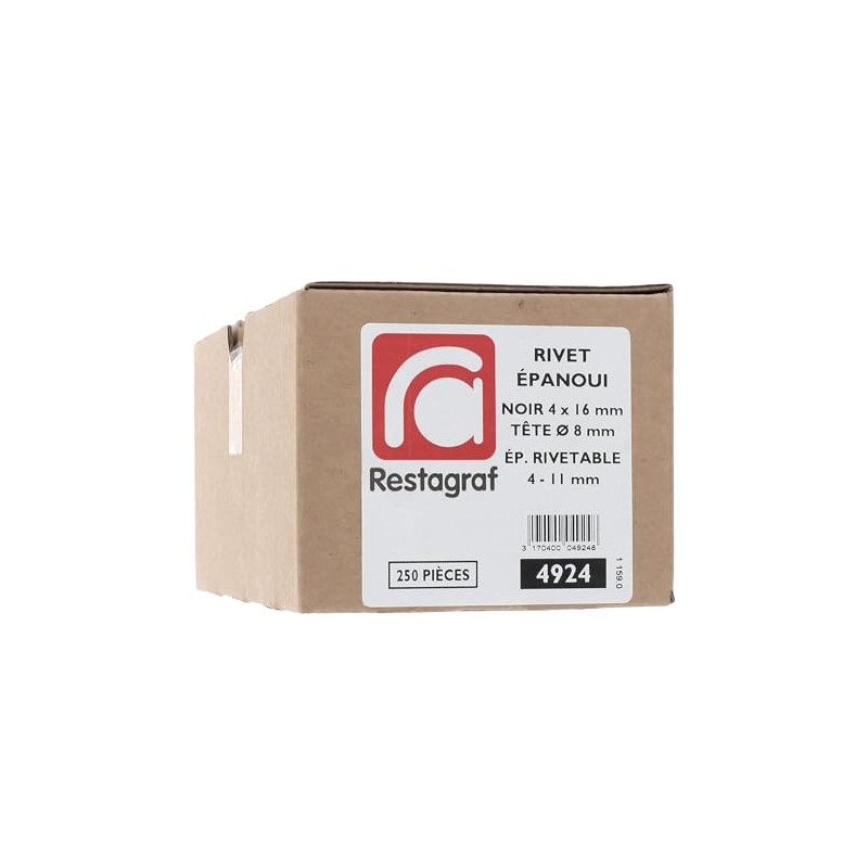 Restagraf 250 x Black Number Plate Rivets 4mm to 11mm