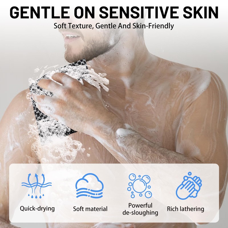 1 Pcs Exfoliating Towel, Exfoliating Shower Towel Long Exfoliating Cloth