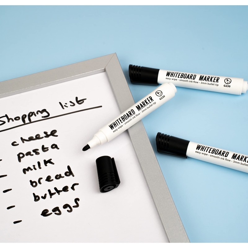 Magnetic Innovations Pack of 10 Black Dry Wipe Whiteboard Marker