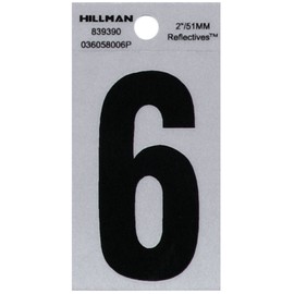 Hillman 839390 2" Black and Silver Reflective Poly-Film Adhesive Number 6