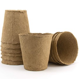 Burpee Biodegradable 4.5" Round Natural Fiber Pot |, 10
