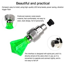 8Pack New Version LED Wheel Lights Flashing Color, LED Flash Tyre Wheel Valve Cap Light Set for Car, Bike, Bicycle, Motorcycle, Tricycle, Motion Activated (Gemstone, Green)