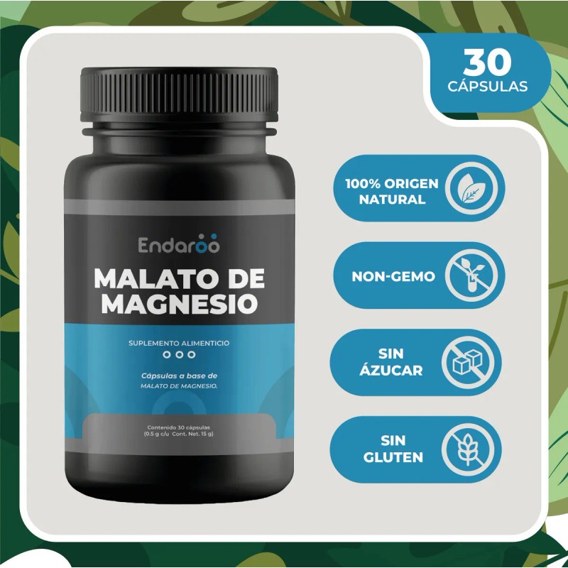 Malato De Magnesio 30 Capsulas 500 Mg