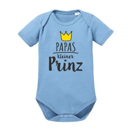 clothinx Baby Bodysuit Organic Sayings Papas Little Prince - sky blue, size: 62
