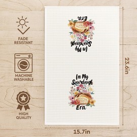 Niyorayna Sourdough Bread Baking Supplies Gifts for Bakers,in My Sourdoughs Era,Flour Sack Towels for Kitchen,Funny Kitchen Dish Towels for Women Mom Grandma,Cute Tea Towels for Baking Sourdough-3