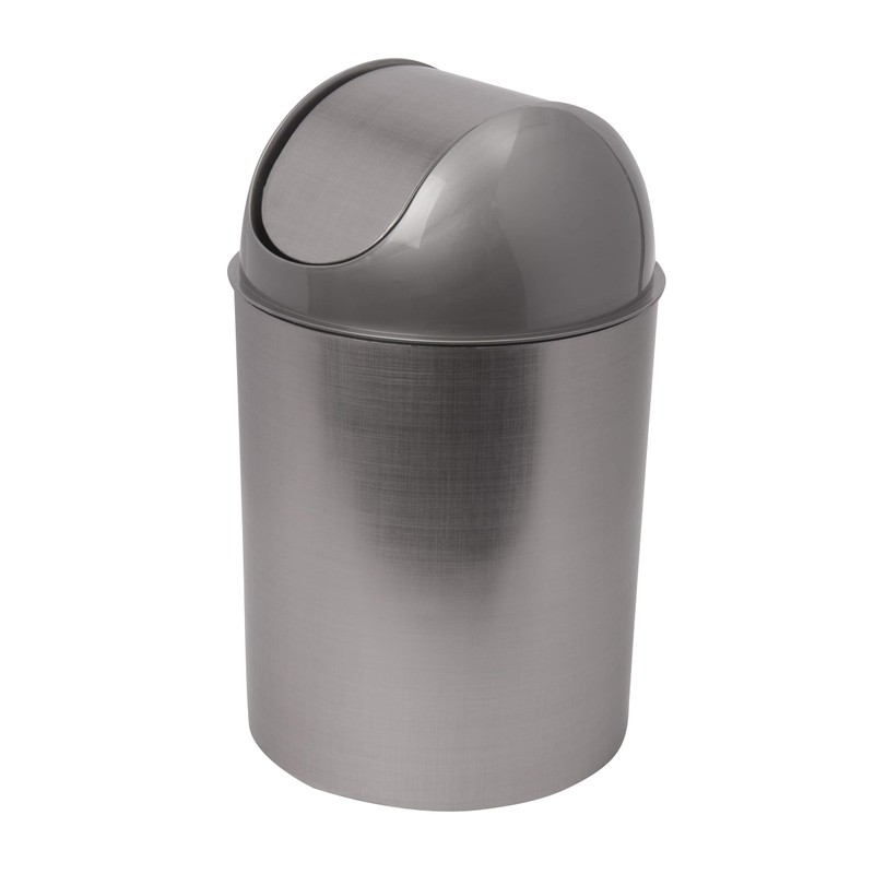 Umbra Mezzo Swing-Top Waste Can, 2.5-Gallon (9 L), Brushed Nickel/Silver