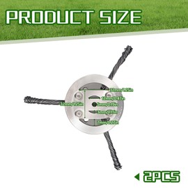 Ellxen 2 Pcs Steel Wire Grass Trimmer Head, Cutter Brush Cutter Wire Weed Blade for Garden Lawn Trimmer Head Lawn Mower Power Tool (3 Heads)