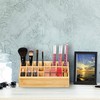 Relaxdays Lipstick Holder Bamboo 24 Compartments Natural Look Holder for