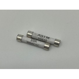 Generic Ceramic Fuse, HV610, 10A / 600VAC/DC, 6x32mm for use in Multimeters (2pcs/pk), White, FF10A6V632ASTM