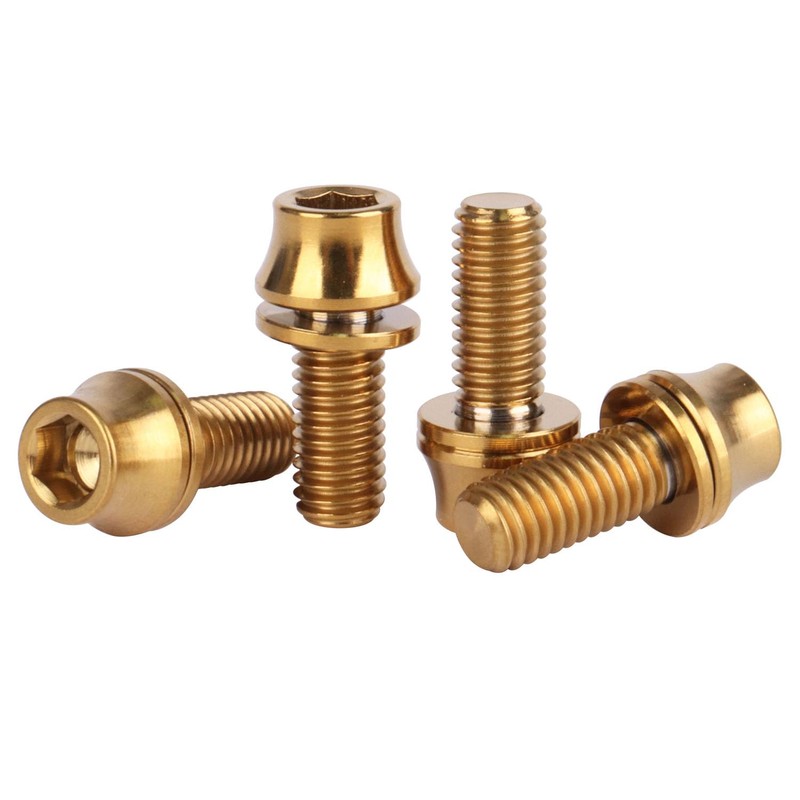 UHDFBDHF 4PCS Titanium Inside Hex Bolts M5x12mm with Washers for