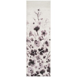 Safavieh Adirondack Collection ADR127L Ivory and Purple Vintage Floral Runner (2'6" x 8')