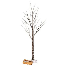 Vickerman 4' Brown Frosted Twig Tree, Warm White 3mm Wide Angle LED Lights