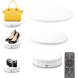 Remote Control Turntable, Electric Rotary Stand, 360 Degree Rotation, Adjustable Direction, Angle, Diameter 5.9 inches (15 cm), 7.1 / 8.7 inches (18/22 cm), Includes Replacement Lid, Load Capacity 22.0 lbs (10 kg), Low Power Consumption, For Figure Displ