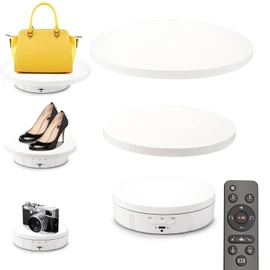 Remote Control Turntable, Electric Rotary Stand, 360 Degree Rotation, Adjustable Direction, Angle, Diameter 5.9 inches (15 cm), 7.1 / 8.7 inches (18/22 cm), Includes Replacement Lid, Load Capacity 22.0 lbs (10 kg), Low Power Consumption, For Figure Displ