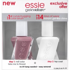 essie Gel Couture Longwear Nail Polish + Top Coat Kit, Take Me To Thread, 0.46 fl. oz.