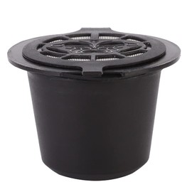 Pack of 3 Coffee Capsule Reusable Coffee Capsules Made of PP Replacement Capsule Refillable Capsules with Coffee Spoon and Brush for (Black)