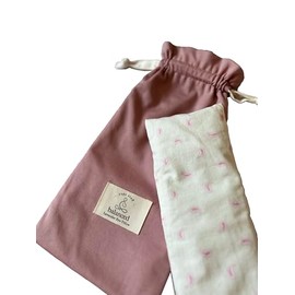 Balanced Yoga Stuff BYS Weighted Lavender Eye Pillow, Organic Cotton Fabric, Grey and White, with Travel Pouche (with Pouche, Pink)