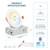 PARMIDA (6 Pack) 4 Inch Dimmable 5CCT Ultra-Thin LED Recessed