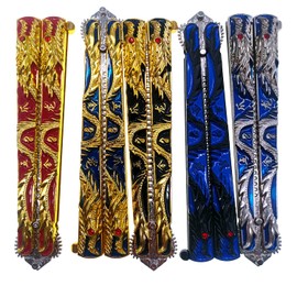 WANLIAN Dragon Beautiful comb,Beautiful comb Stainless Steel Folding Practice Combs Hair Styling Tools for Sport Outdoor Use (5pcs dragon)