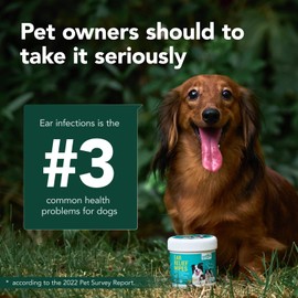 SmileDenX Dog Ear Cleaner Finger Wipes - Gently Remove Ear Wax & Debris, Relieve Ear Itching & Inflammation - Soothing Cleansing Deodorizing Ear Care Wipes for Cat and Dog (50 Pcs, Lavender)