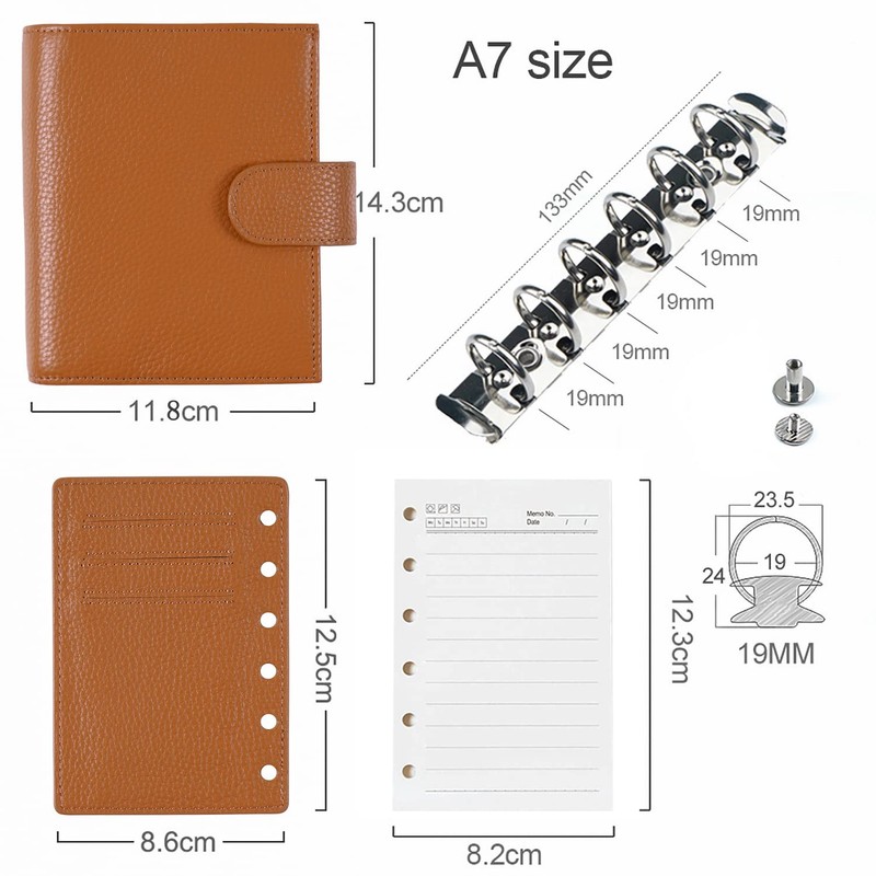 Moterm Pocket Regular Rings Planner - Genuine Leather Binder Organiser
