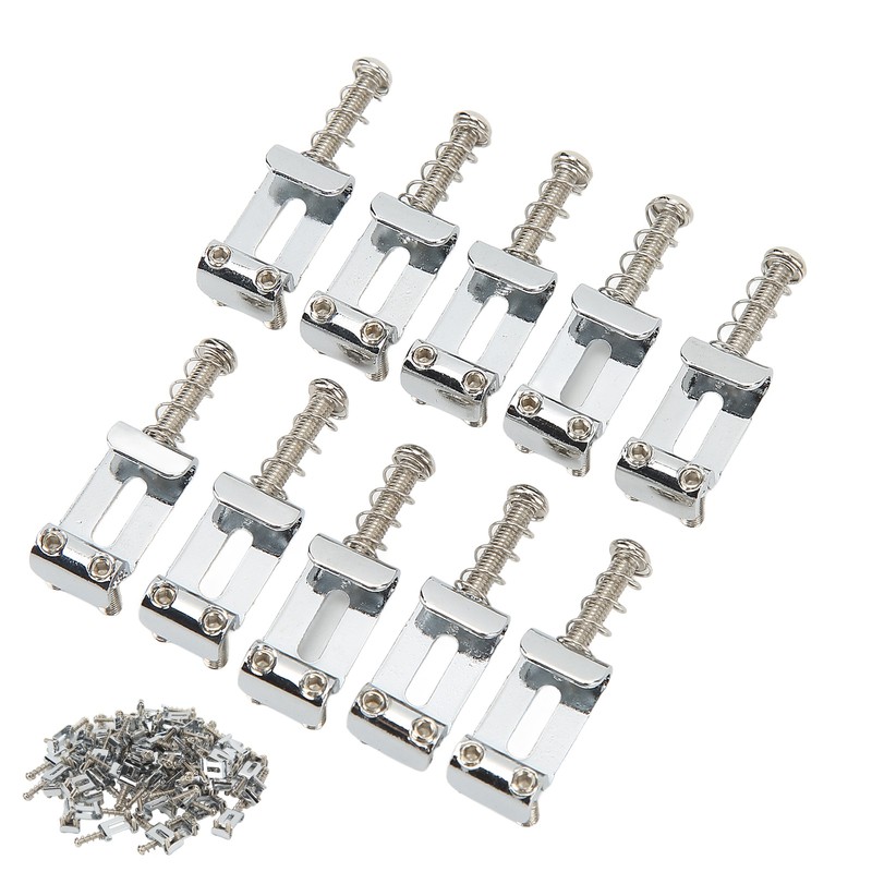 60Pcs Guitar Bridge Saddles Tuning Stability Silver No Burrs Easy