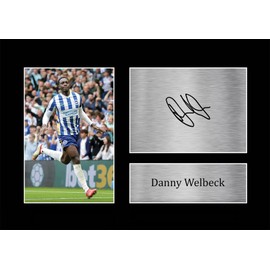 HWC Trading A4 Danny Welbeck Brighton & Hove Albion Gifts Printed Signed Autograph Picture for Football Fans and Supporters - A4