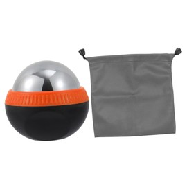 Beavorty 1pc Stainless Steel Massage Ball for Muscle Relief Hot Cold Compress Tool for Deep Tissue Relaxation Portable Handheld Massager for Orange Black