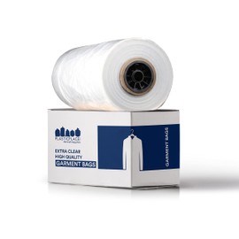 Plasticplace Clear Garment Bags - Pack of 432 Suit Bags Men Travel Clear Garment Bag Storage Ideal for Clothing Protection from Dust & Dirt Hanging Clothes Storage .65 Mil Dress Bag 21" x 7" x 40"