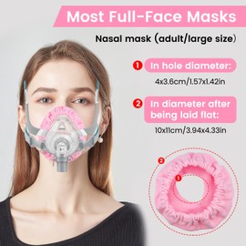 Mask Liners for CPAP 4Pcs Soft Elastic Mask Cushion Covers for Most Full Face Masks CPAP Mask Liners (Pink)