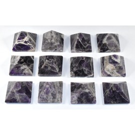 47mm Purple Amethyst Quartz Carved Pyramid Polished Natural Sparkling Collectible Gemstone Crystal Mineral Decor Specimen - India (1PC)