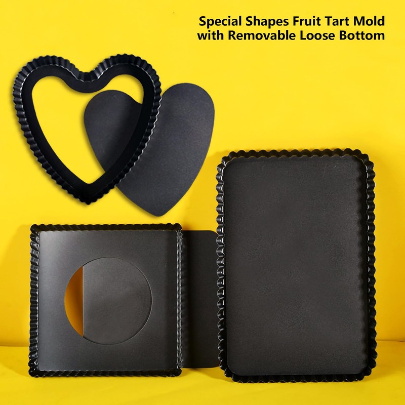 Makidar Special Shapes Fruit Tart Pan with Removable Loose Bottom