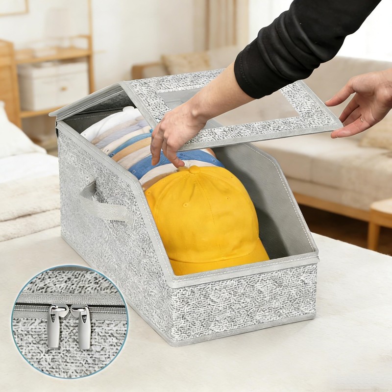 YINTRAX 3 Pack Hat Storage Box for Baseball Caps