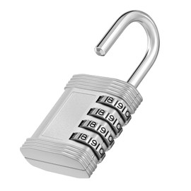 ZHEGE 4 Digit Combination Lock for Locker, Gym, School, Outdoor, Room and Employee (Sliver)