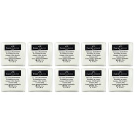 Faber-Castell Kneading Eraser, Art Eraser, White, Pack of 10