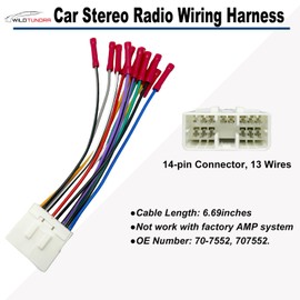 14Pin Radio Wiring Harness for Subaru 1995-2009 Aftermarket Radio Stereo Wire Harness Adapter for Subaru Outback WRX Impreza Forester Legacy Aftermarket Stereo CD Player Power/Speaker Connector