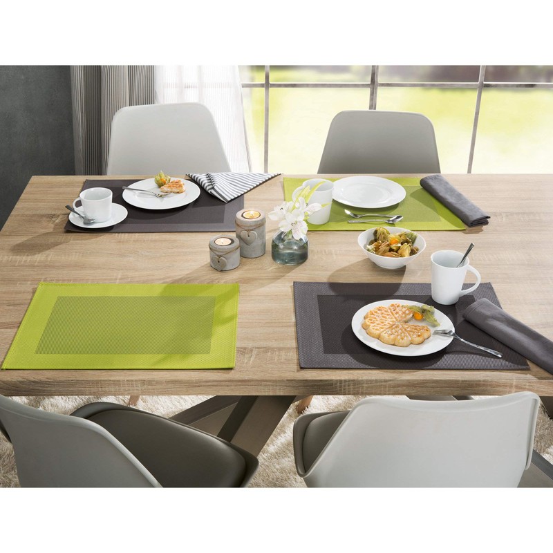 Erwin Müller Lisbon Place Mats Washable Apple Green 33 x