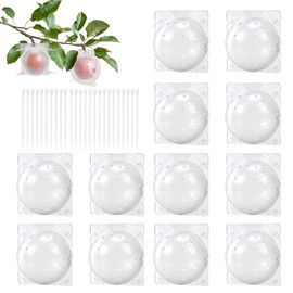 12 Pack Fruit Protection Cages, Reusable Squirrel Proof Fruit Covers, 4.7 x 4.3 in Weather Resistant Plastic Guards with Locking Cable Ties