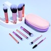 AOZUO Travel Makeup Brush Set, Portable Mini Cosmetic Brushes with