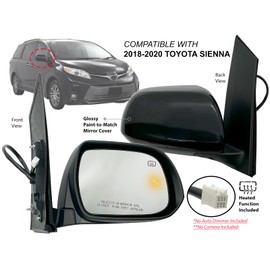 APA Replacement for 2018-2020 Sienna Exterior Rear View Mirror Power Heated with Blind Spot Detection Passenger Right Side 8791008170 TO1321412