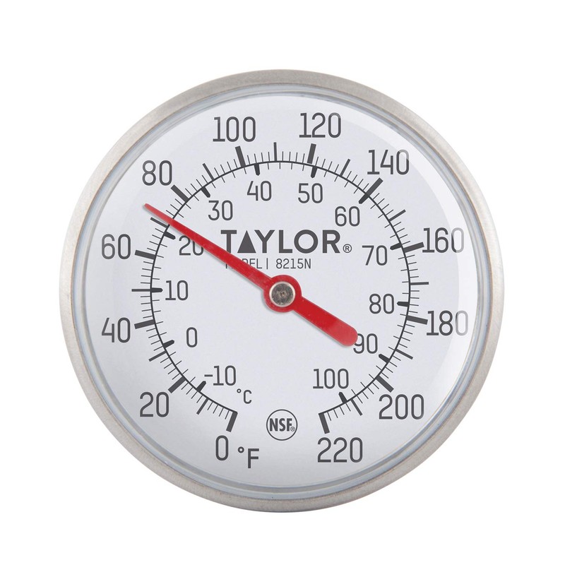 Taylor Precision 8215N 8-Inch Bi-Therm Pocket Dial Thermometer, 1.75-Inch Dial,