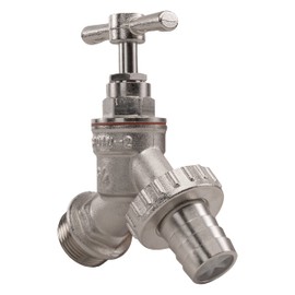 Standard 1/2"bspm OR Large 3/4"bspm Silver Brass Traditional bib tap,NO TARNISHING JUST Shiny! (3/4" bspm)