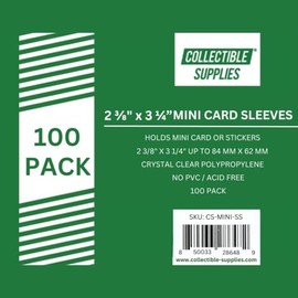 Fundas suaves para tarjetas mini o calcomanías de 2 3/8 pulgadas x 3 1/4 pulgadas, paquete de 100