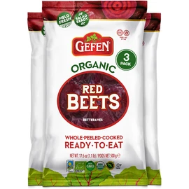 Gefen Organic Red Beets, Whole, Peeled, Cooked & Ready to Eat, 1.1lb (3 Pack)