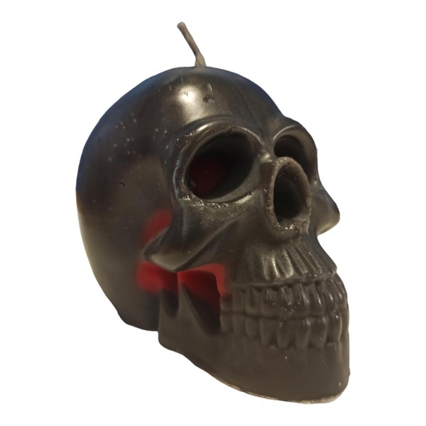 Black bleeding skull candle for spells 3.15 inch height