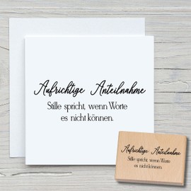 Newstamps Stamp Sincere Condolence 02 Motif Stamp Large Wooden & Rubber for Cards and Gifts Making, Wooden Stamp for Sayings, Saying Stamps, Mourning, Scrapbook, Textile Stamp, Decoration