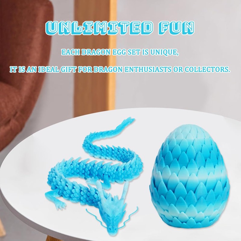 3D Printed Dragon Egg Mysterious Dragon Toy Realistic Movable Dragon