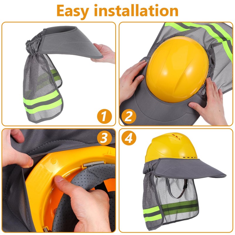 iplusmile Sun Shade for Helmets, For Construction Sites, Heatstroke Protection,