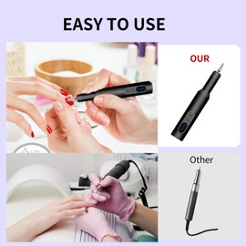 CNMTCCO Nagelfräser Kabellose, 12 in 1 Profi Maniküre und Pediküreset, 18000 U/Min,3 einstellbare Geschwindigkeitsstufen, Elektrische Nagelfeile, Elektrisch für Gelnägel und Acrylnägel