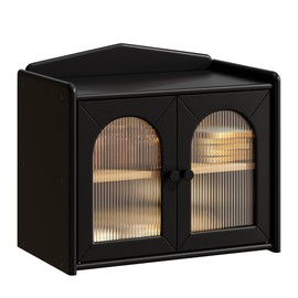 GHWIE Bread Box for Kitchen Countertop Large Bread Box Farmhouse Bread Container Bread Storage with Window Bread Holder (Black, Large)